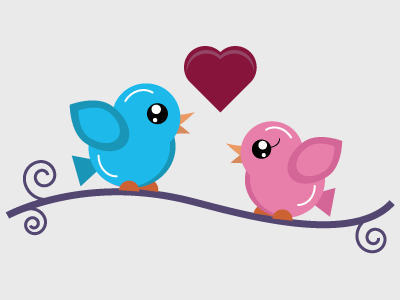 Sweets birds (second version) design flat illustration