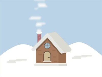 Winter smooke design flat gif illustration