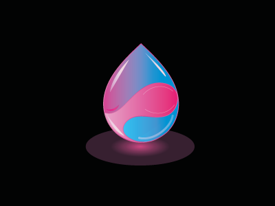 Glowing drop design glow gradients illustration