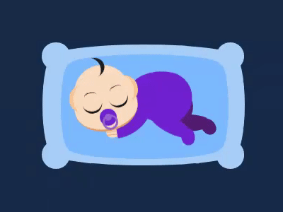 CSS Baby on pillow animation css design flat