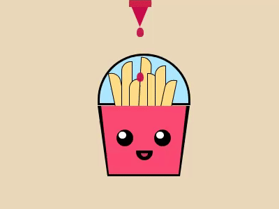 CSS French Fries animation css design flat