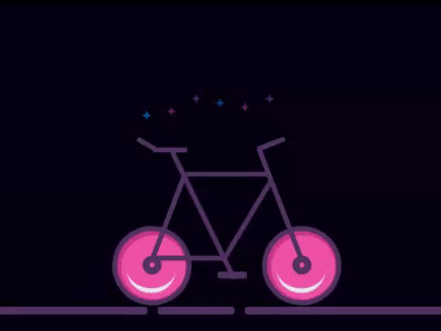 CSS Bike in the night animation css design flat