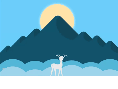 CSS Mountains animation css design flat