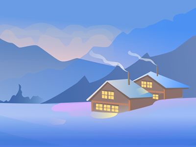 Winter landscape design gradients illustration landscape
