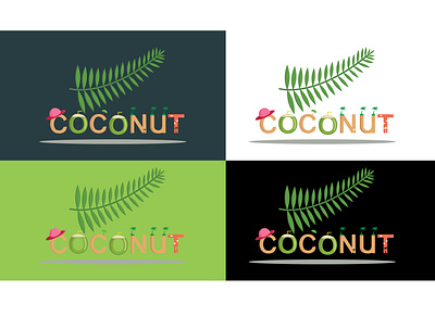 coconut doodle design illustration typography vector