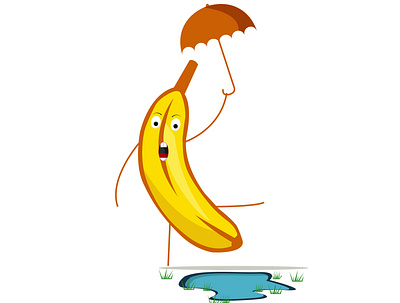 shocked banana animasi banana design illustration shock vector
