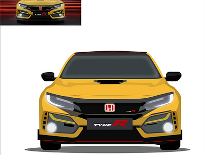 Honda Civic R Vector design honda civic r illustration tracing vector vector illustration