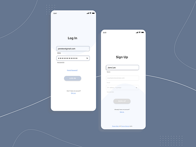 Daily UI #1 - Log in / Sign Up adobe xd adobe xd design app createwithadobexd daily ui daily ui challenge dailyui design ui uiux uiux design uiuxdesign ux