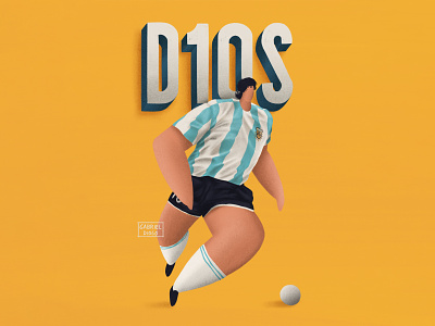 D10S football illustration maradona soccer