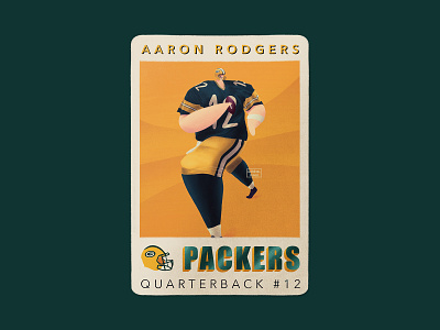 Aaron Rodgers Card card character design football illustration nfl packers