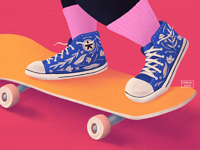 Skating allstar design illustration procreate skate