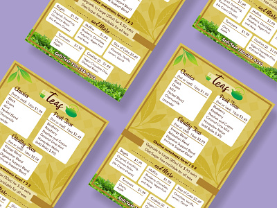 Menu Design for Tea Company