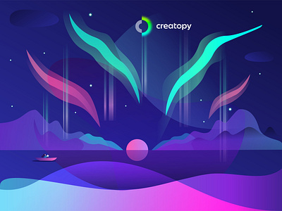 In Search of Glowing Creativity (Creatopy x dribbble Playoff) creatopy design dribbble flat illustration playoff vector