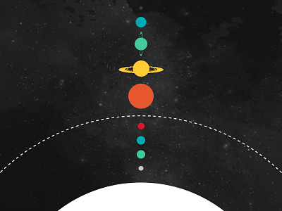 Solar graphic design minimalistic simple solar system space