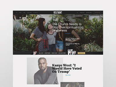 New Relevant Magazine Home Page design web