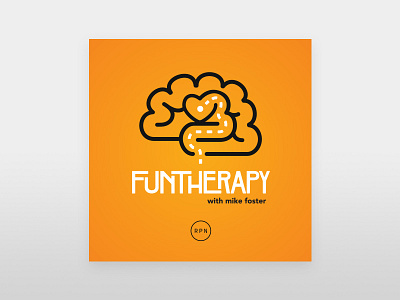 Funtherapy Podcast Logo design minimal podcast