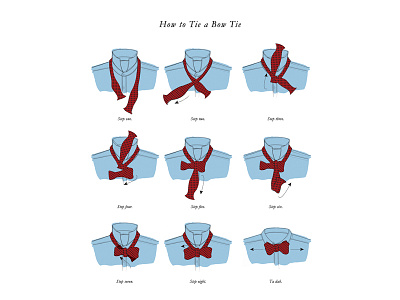 How To Tie A Bow Tie Infographic adobe illustrator artist bow tie bowtie drawing hand drawn illustration illustrator infographic menswear savile row sketch