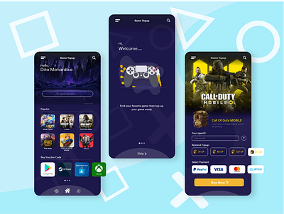 Voucher Game TopUp UI app design game mobile mobile ui ui