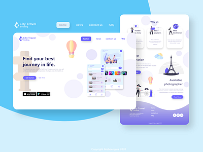 Landing Page City Travel adobe xd branding design illustration landingpage marketing tour travel ui ui design uiux ux website website design