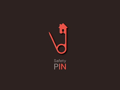 Safety PIN graphic design logo minimalist typography