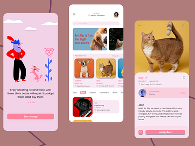 Adopt Animals Mobile App app design ui uidesign uiux uiux designer uiuxdesign uiuxdesigner ux uxdesign uxuidesign uxuidesigner