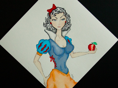 Snow White apple bedtime story character design disney fairy tale illustration promarkers seven dwarves snow white