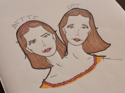 American Horror Story: Freak Show - Bette and Dot Tattler ahs american horror story bette tattler dot tattler freak show illustration sarah paulson television