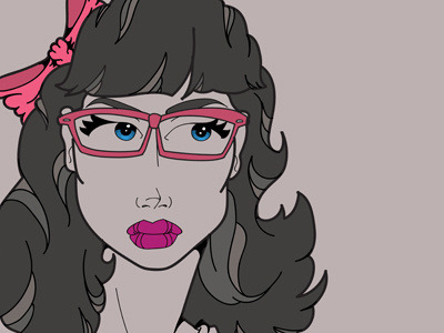 Girls of Summer: Retro Fan girl glasses hasbro hipster mattel pink pinup retro society 6 society6 vintage woman