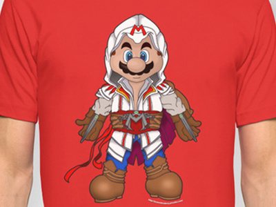 Mario's Creed hits my Society6 store! assassins creed character design game art gamescom gaming nintendo society6 super mario t shirt design tshirt ubisoft