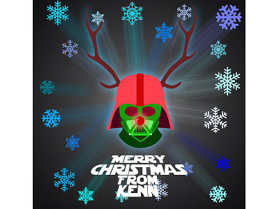 Merry Christmas.... Minimal Force! adobe illustrator adobe photoshop christmas dark side darth vader jedi reindeer star wars vader weihnacht xmas