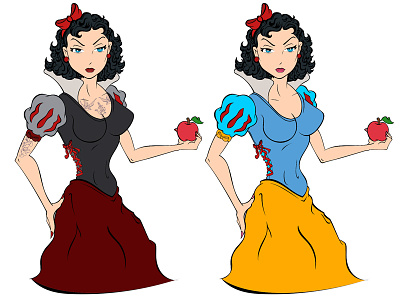 Snow White: Tempted? childrens book illustration disney fairy tale fairy tales good versus evil illustrator princess snow white temptation wacom