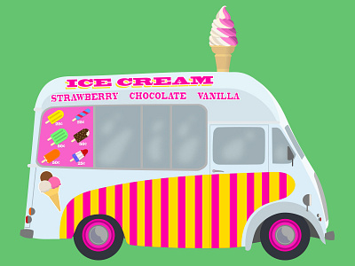 Ice Cream Truck adobe illustrator fun summer ice cream ice cream truck truck vector graphic vehicle wacom