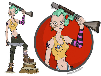 Tank Girl: Code Green character design character designer comic comicbook hero lori petty movie tank girl warrior