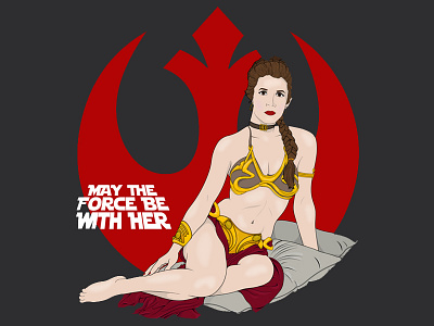 May The Force Be With Her adobe illustrator carrie fisher cintiq illustration princess leia rebel alliance star wars wacom