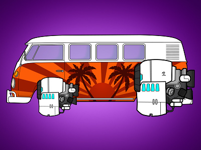 Space Van engine future game art jet transport van vehicle volkswagen vw vw van