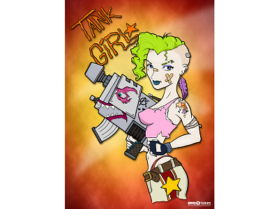 Tank Girl 2020 character art character design character illustration clip studio paint comic book gun mohawk punk rock and roll tattoo