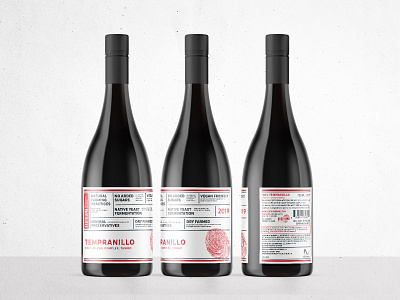 RedThumb Natural Wines brand design wine label wine label design