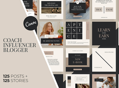 Instagram Creator Coach Influencer blogger canva template coach coaches facebook feminine influencer instagram instagram post instagram story instagram template podcast social media stories women