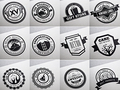Vintage Logos / Retro Badges badge classic hipster insignia label logo logos retro vintage