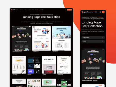 Upshift.Supply - 1000+ Curated High Quality Landing Page category clean collections curated design handpicked homepage homepage design inspiration landingpage modern reference supply ui upshift ux