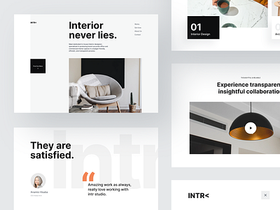 Interior Design Studio - Website architecture black clean contrast design gray interior layout management minimal modern npw orange scale studio typography ui ux website white