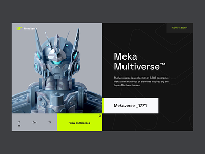 The MekaVerse - NFT Project app bitcoin blockchain clean crypto defi design gundam mecha meka mekaverse mint minting modern morva nft npw robot ui ux