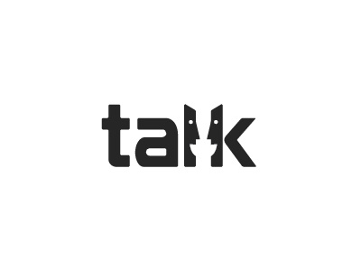 talk logo concept chat communicate icon letter mark media monogram noise people social t talk
