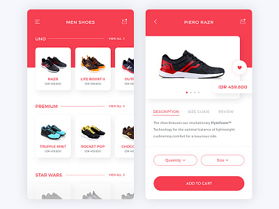 Product Catalogue Exploration app catalogue design interface marketing modern piero product shoes startup ui ux