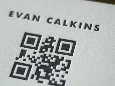 QR Code Letterpress Printed Cards business cards clean letterpress paper qr simple