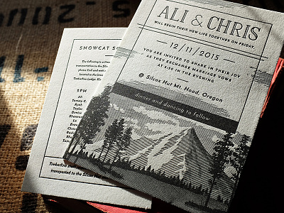 Ali & Chris's Letterpress Printed Wedding Set letterpress paper print typography wedding