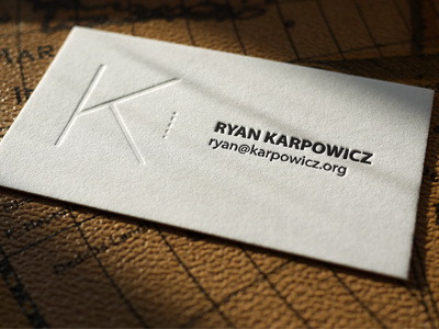 Ryan Karpowicz Calling Card letterpress minimal simple typography