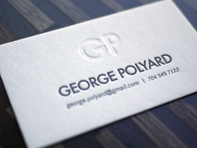 George Polyard Monogram Card business card calling card letterpress minimal simple texture