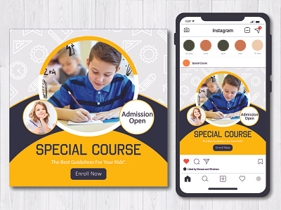 Education Social Media and Instagram Post or Square Banner