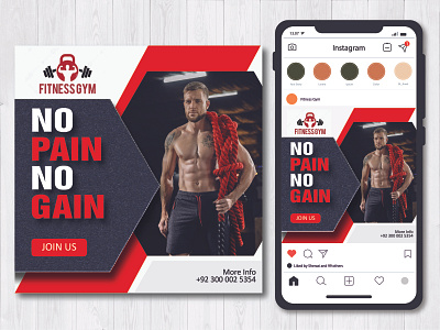 Fitness Social Media and Instagram Post or Square banner
